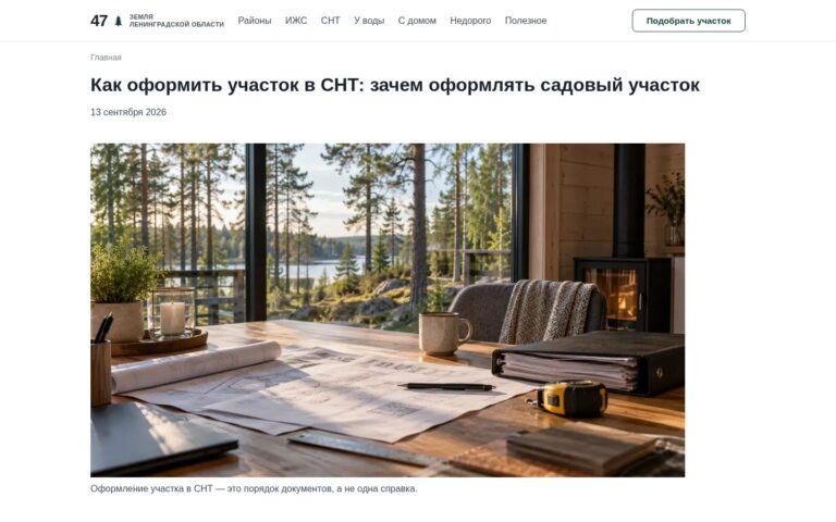 Пример работы SeoSpurt: сайт-каталог земельных участков Ленинградской области — uchastki47.ru